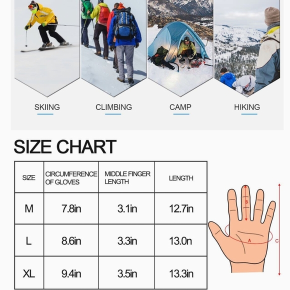 NWT Cevapro -40 Waterproof Ski Gloves - Picture 14 of 14